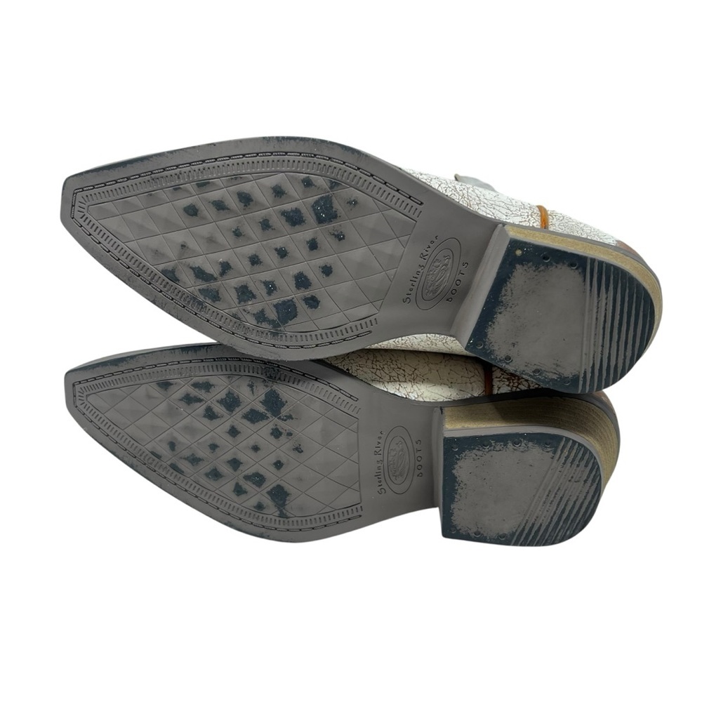 Sterling River Western Boots in White and Brown - Picture 8 of 11